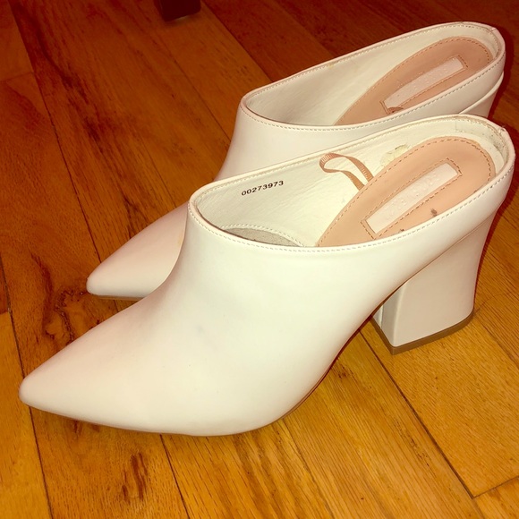 Forever 21 Shoes - White Block Heel Mules